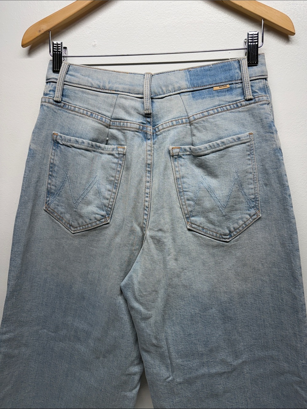 Mother High Waisted Spinner Skimp Jeans Pre Party Cotton Denim Button Blue 28 - Picture 5 of 10